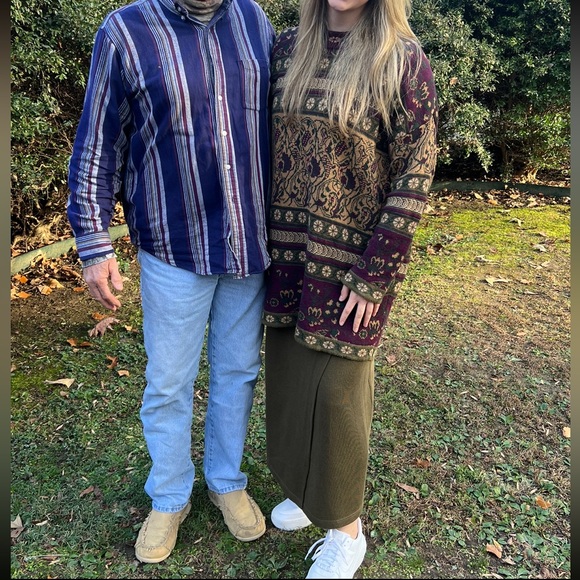 Express Tricot Vintage Size Large SET Mock Sweater Faux Wrap Skirt Boho Indie - Picture 1 of 14